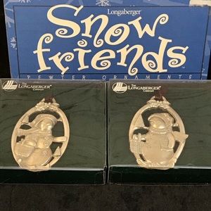 Longaberger Snow Friends pewter ornaments